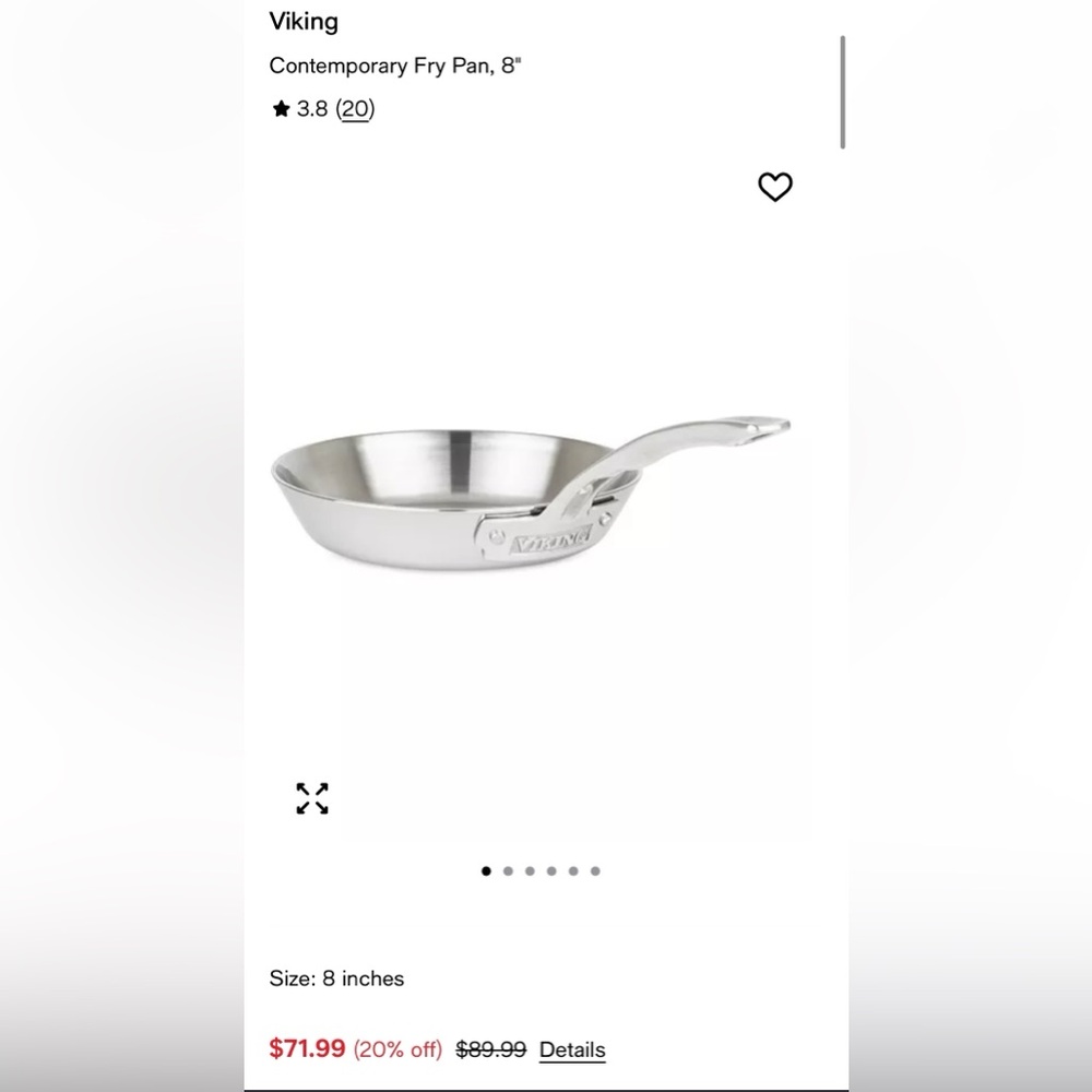 SOLD Viking Contemporary Silver Fry Pan, 8"